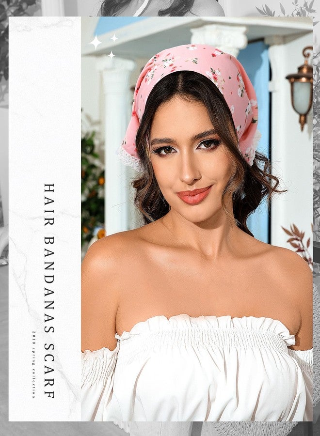 Molans 3Pcs Floral Head Scarf, Chiffon Hair Bandanas Kerchief, Vintage Boho Hair Scarf for Women Girls - Image 4